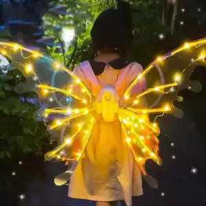Alas de Hada y Mariposa Eléctricas Brillantes con Luces LED